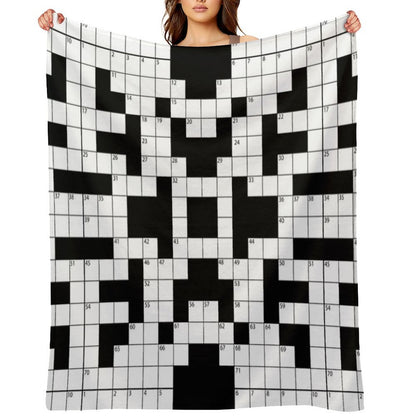 Cool Crossword Pattern Throw Blanket