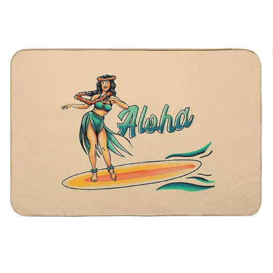 Aloha Hula Girl Bath Mat