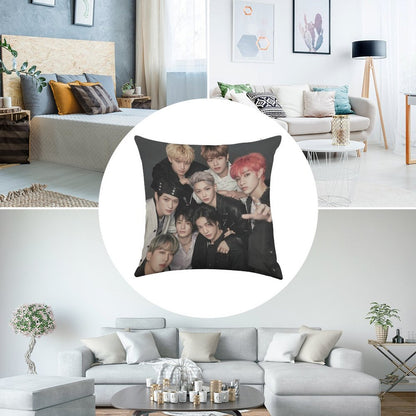 Stray Kids Linen Throw Pillow Cover