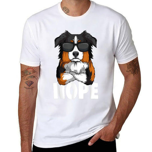 Australian Shepherd Aussie Dog  Rolled Sleeves T-Shirt
