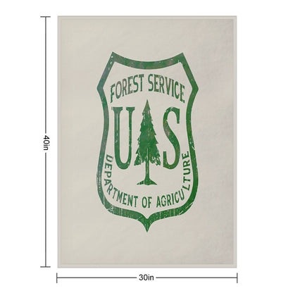 Forest Service Vintage Green Emblem Throw Blanket