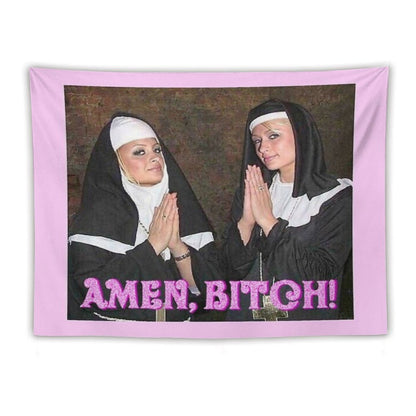 Paris Hilton And Nicole Richie Nuns Tapestry