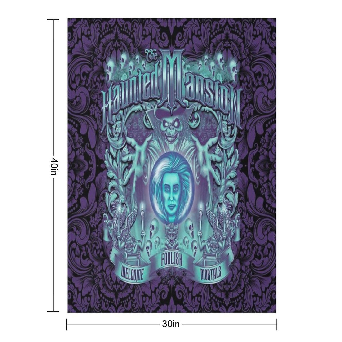 Haunted Mansion Ornate Design Throw Blanket