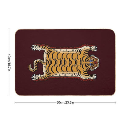 TIBETAN TIGER RUG 1-maroon Bath Mat