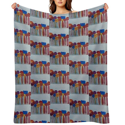 Abstract Bloom Throw Blanket