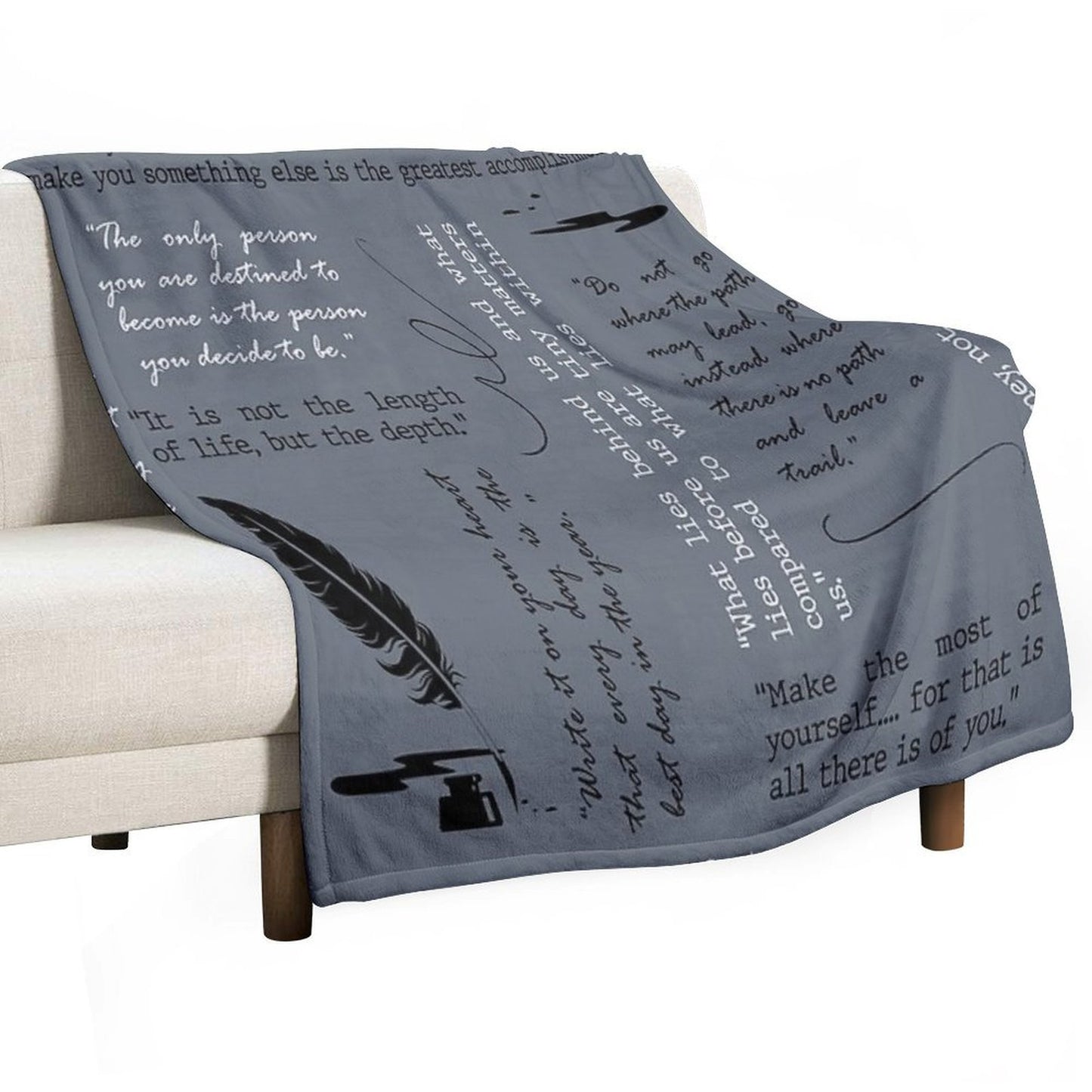 Ralph Waldo Emerson Quotes - Literary - Poetry Throw Blanket