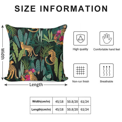 Tropical Cheetah Print Soft Hidden Zipper Throw Pillow