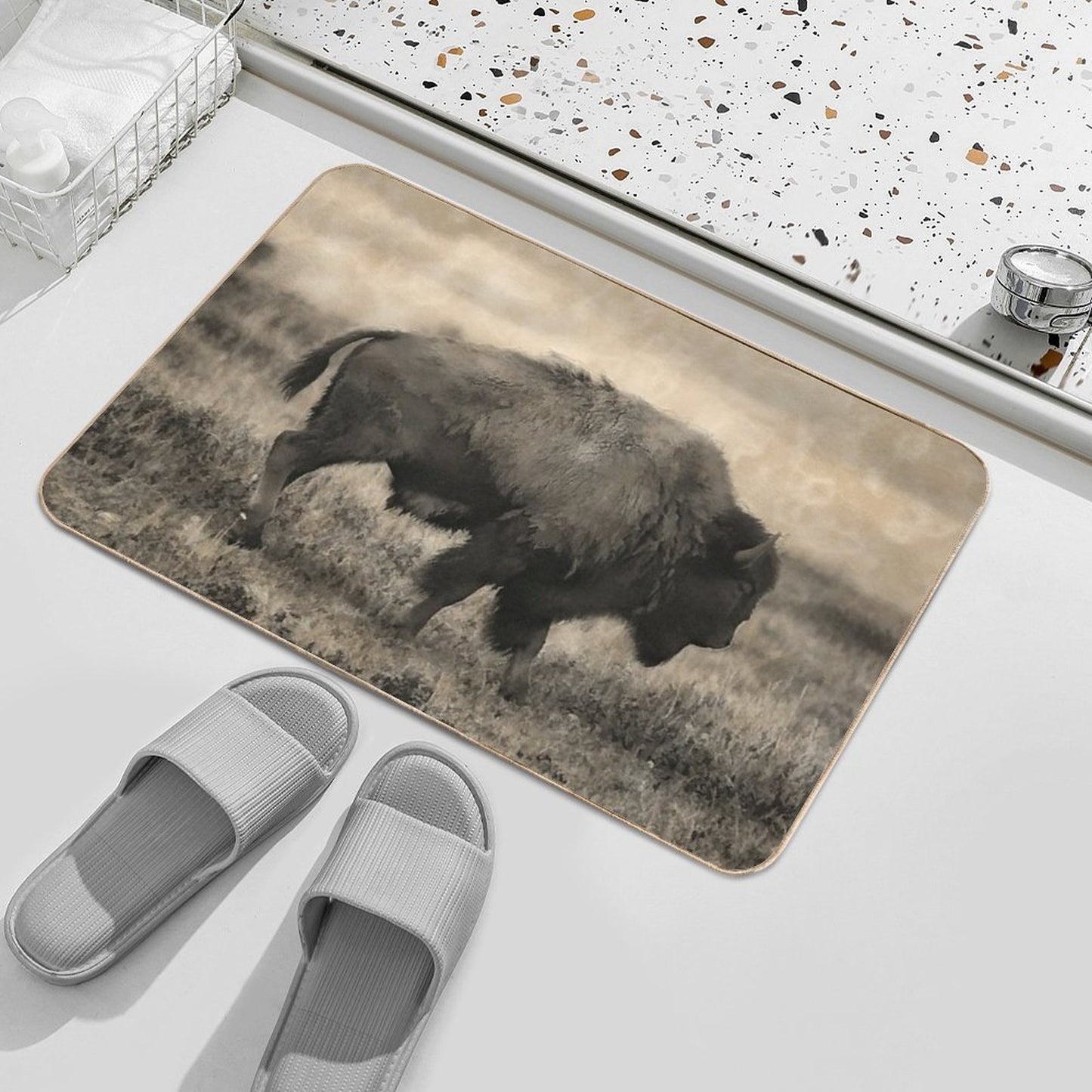 Plains Bison - American Buffalo Bath Mat