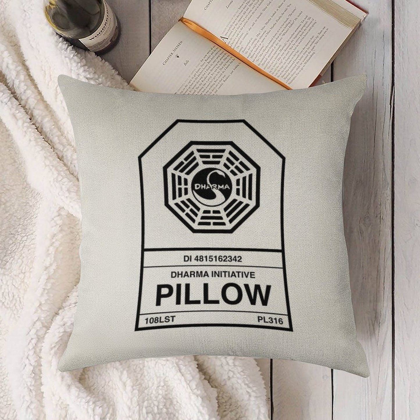 Dharma Initiative Pillow Linen Throw Pillow Cover