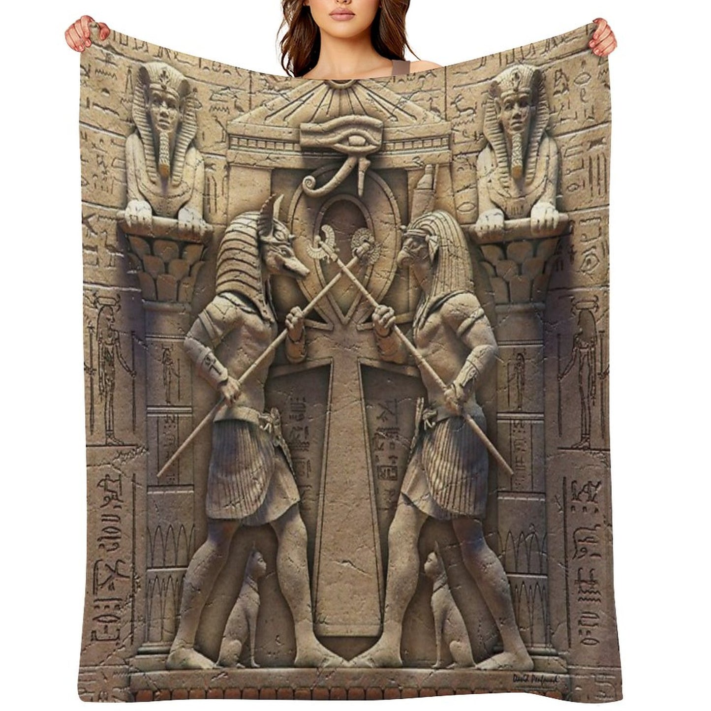 Egyptian Gods Throw Blanket