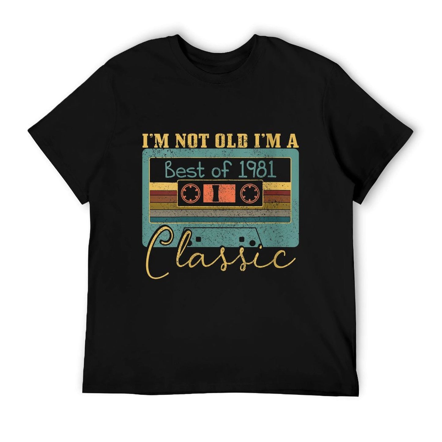 Womens 40th Birthday Gift Vintage Best Of 1981 Cassette Tape Funny  High-quality Stitching T-Shirt