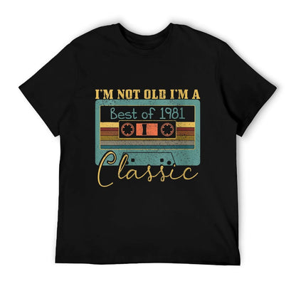 Womens 40th Birthday Gift Vintage Best Of 1981 Cassette Tape Funny  High-quality Stitching T-Shirt