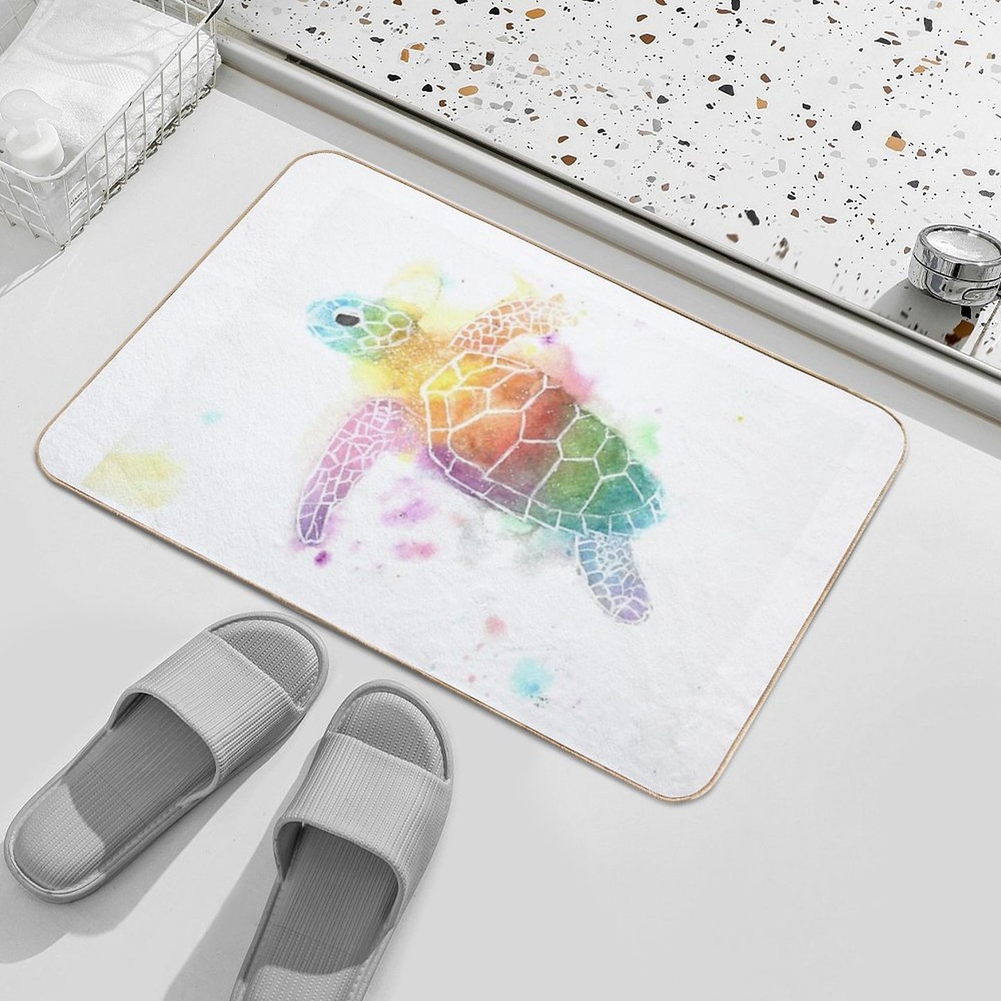 Watercolour Turtle Bath Mat