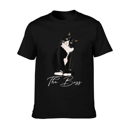 Boss Tuxedo Cat Lovers Funny Shirt for Mom Dad Gift T-Shirt
