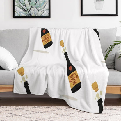 Simple Mom Cheers Symbol, Modern Mother's Day Wishes Throw Blanket