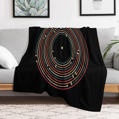 Vinyl Music Metro Record Map Labyrinth Throw Blanket