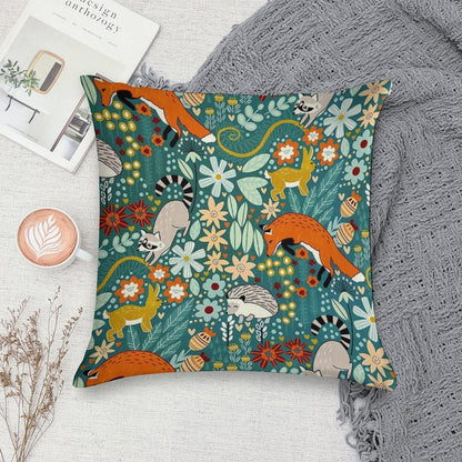 Textured Woodland Pattern Soft Decorative Cover Throw Pillow