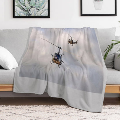 Bell UH-1 Iroquois Helicopters - (A Pair of Hueys) Throw Blanket