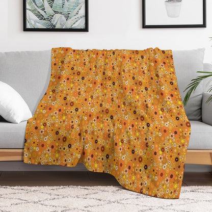 Hippie Flower Stars 60s 70s Throw Blanket