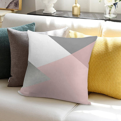 Geometrics - Grey Blush Silver Soft Gift Ready Throw Pillow