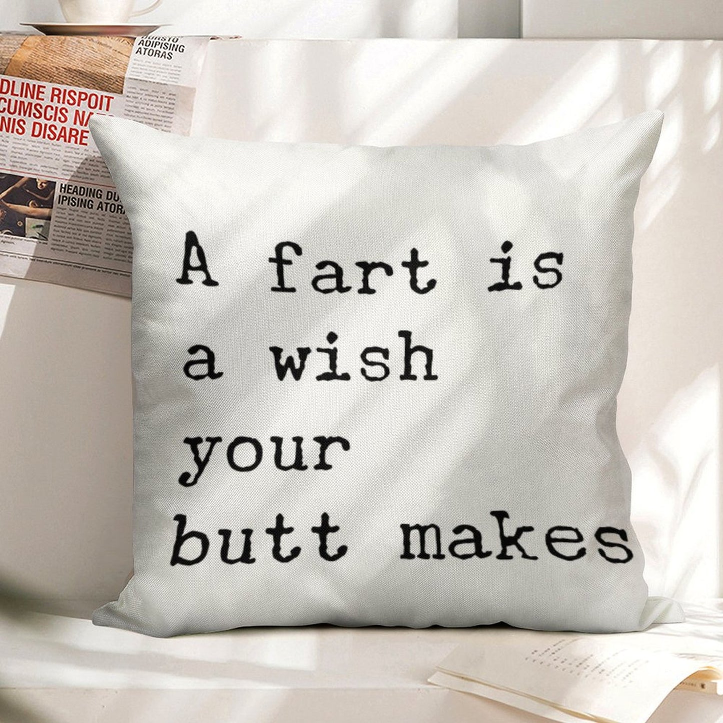 Farts Linen Throw Pillow Cover