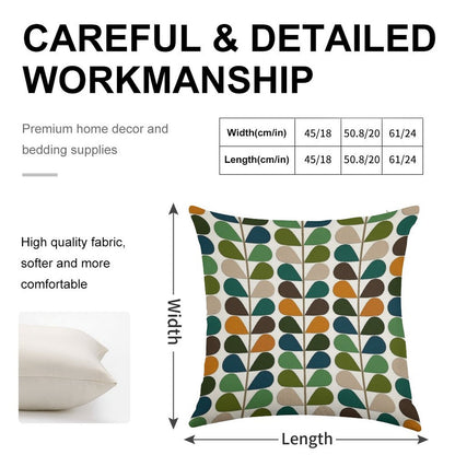 Retro 60s Mid Century Modern Pattern 2 Linen Throw Pillow Cover