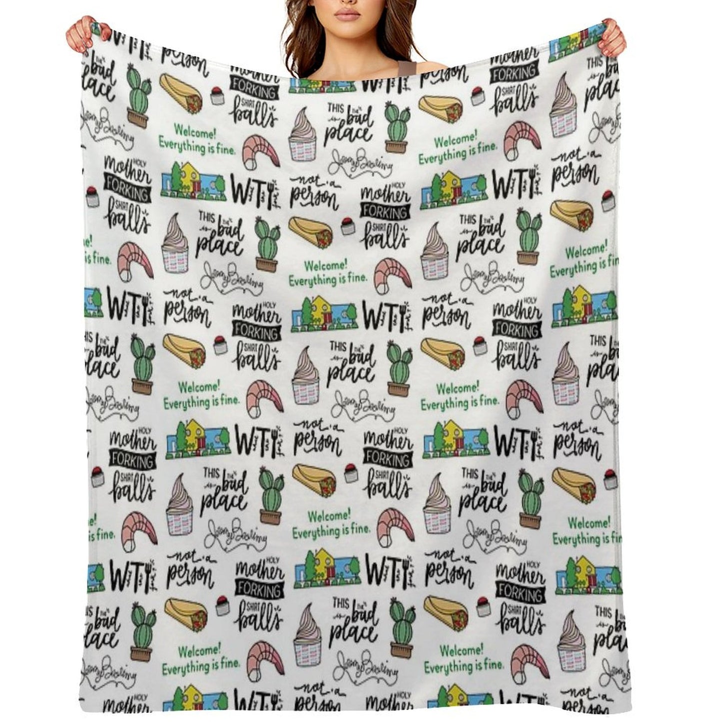 The Good Place TV Show Art Throw Blanket