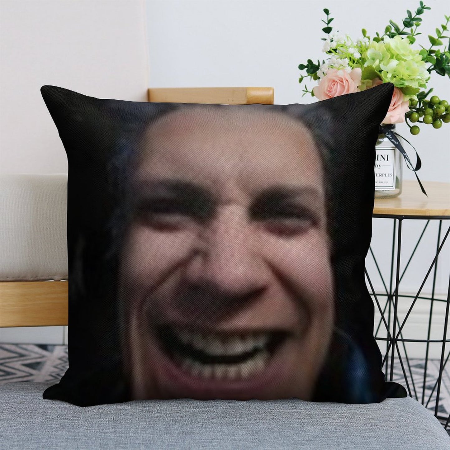 Cursed Vergil Linen Throw Pillow Cover