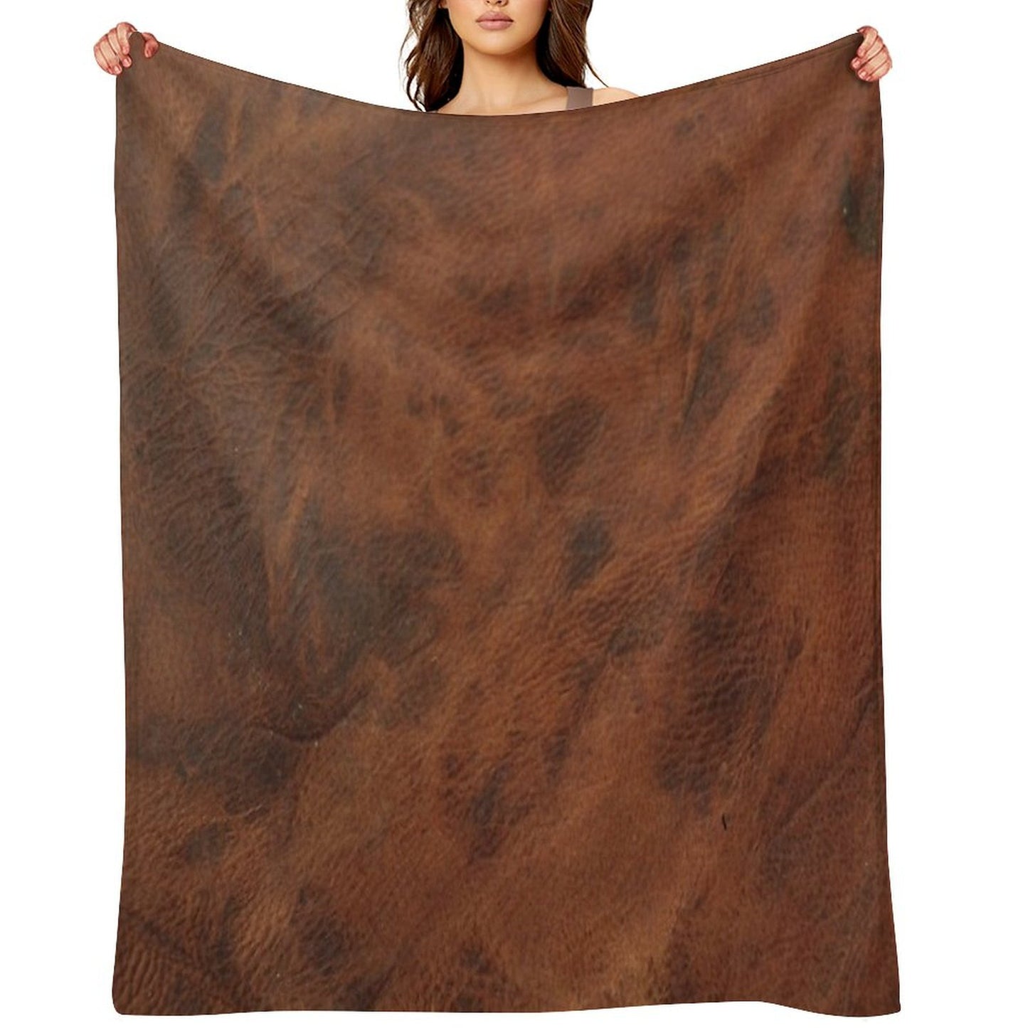 Leather Clouded Pattern Dark Throw Blanket