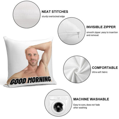 Johnny Sins Good Morning Soft Durable Construction Throw Pillow