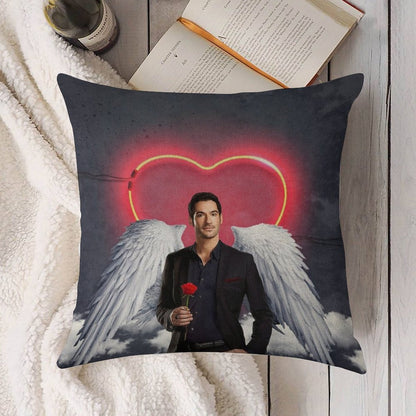 LUCIFER # 1 Linen Throw Pillow Cover