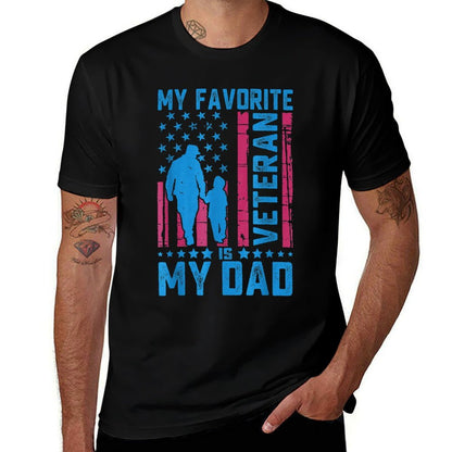 Father Veterans Day My Favorite Veteran Is My Dad for Kids Comfortable T-Shirt