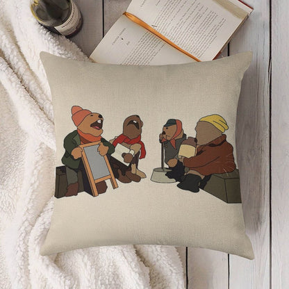 Emmet Otters Jug Band Linen Throw Pillow Cover