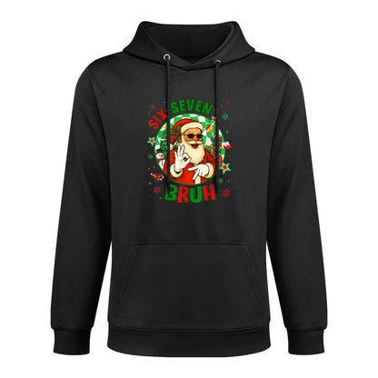 Funny Six Seven Bruh Santa Meme 67 Christmas Boy Girl Kid Customizable Surface Hoodie