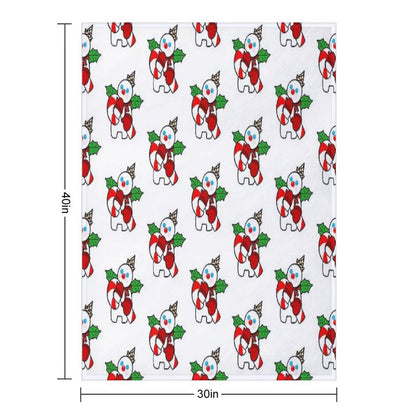 Mr. Bingle with Candy Cane Throw Blanket