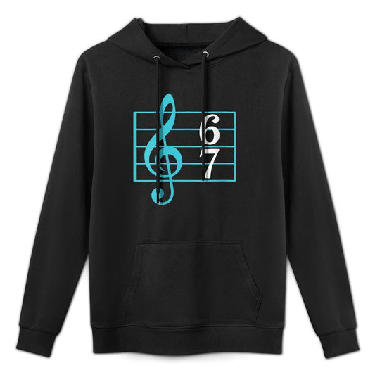 Womens 67 Music Meme Slang Six Seven Music Teacher Funny Musician Cotton-Polyester Blend Hoodie