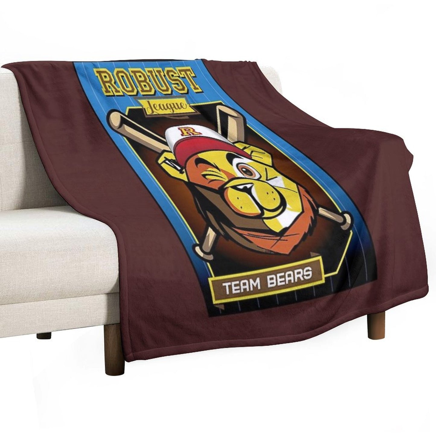 ROBUST BEAR BASEBALL CARD BEARS Throw Blanket
