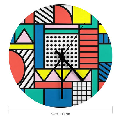 Memphis Color Block Wall Clock