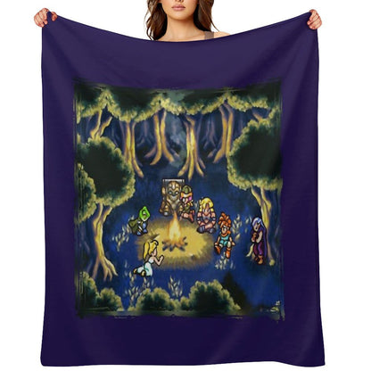 Chrono Trigger Camping Scene Throw Blanket