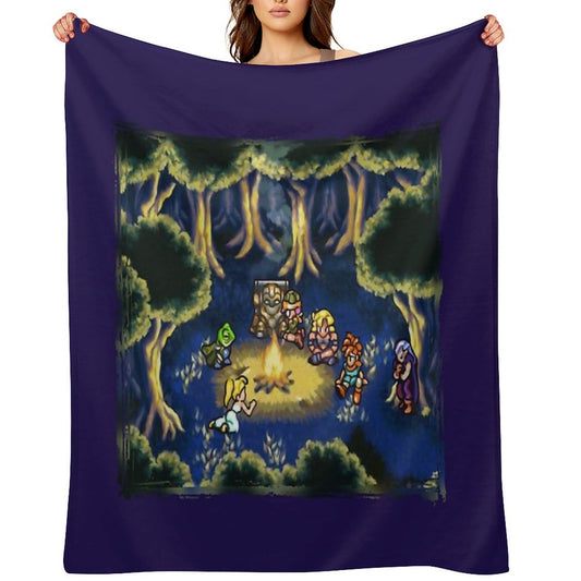 Chrono Trigger Camping Scene Throw Blanket
