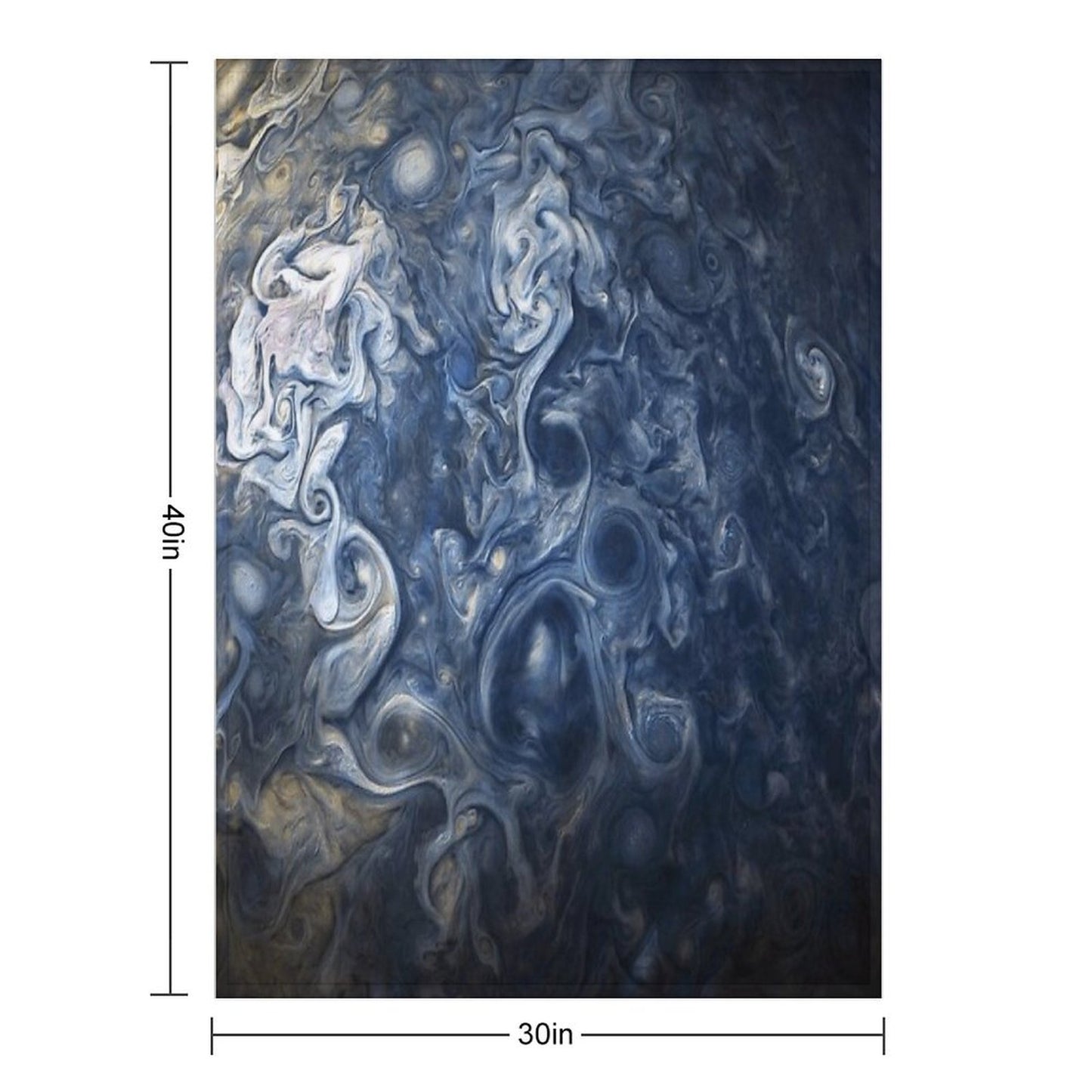 Swirling Blue Clouds of Planet Jupiter from Juno Cam Throw Blanket