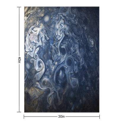 Swirling Blue Clouds of Planet Jupiter from Juno Cam Throw Blanket
