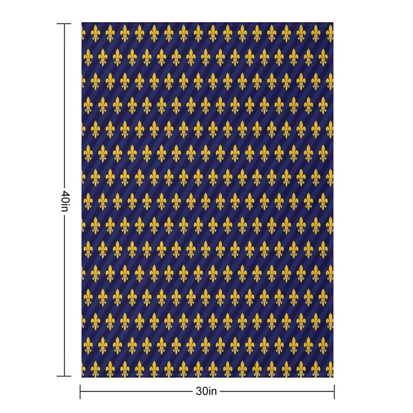 Fleur De Lys Gold Blue Larger Throw Blanket