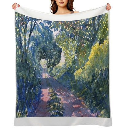 Hockney Trail Tunnel of Trees Throw Blanket