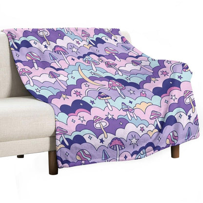 Cosmic Mushrooms Throw Blanket