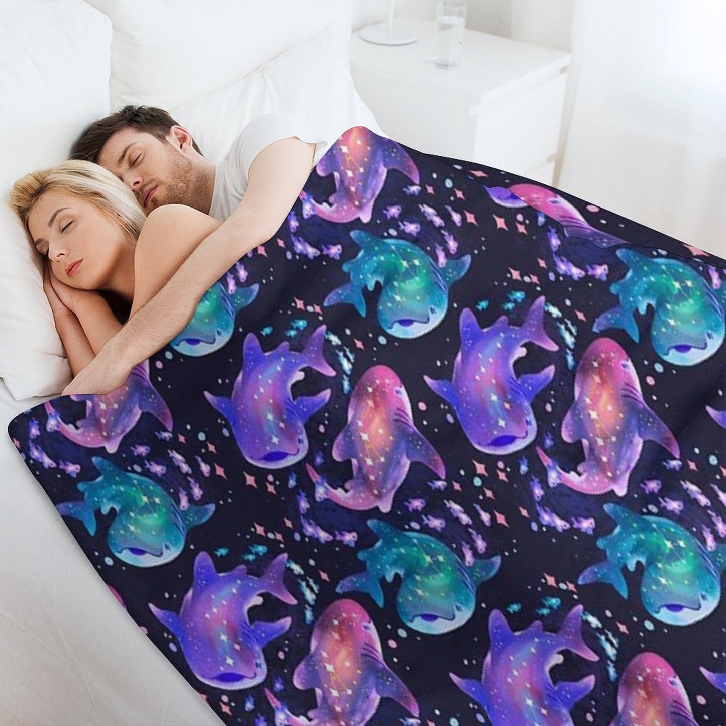 Cosmic Whale Shark Throw Blanket