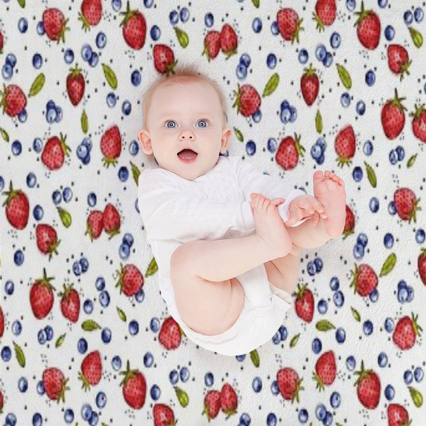 Strawberry, Blueberry, Mint Throw Blanket