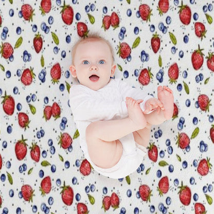 Strawberry, Blueberry, Mint Throw Blanket
