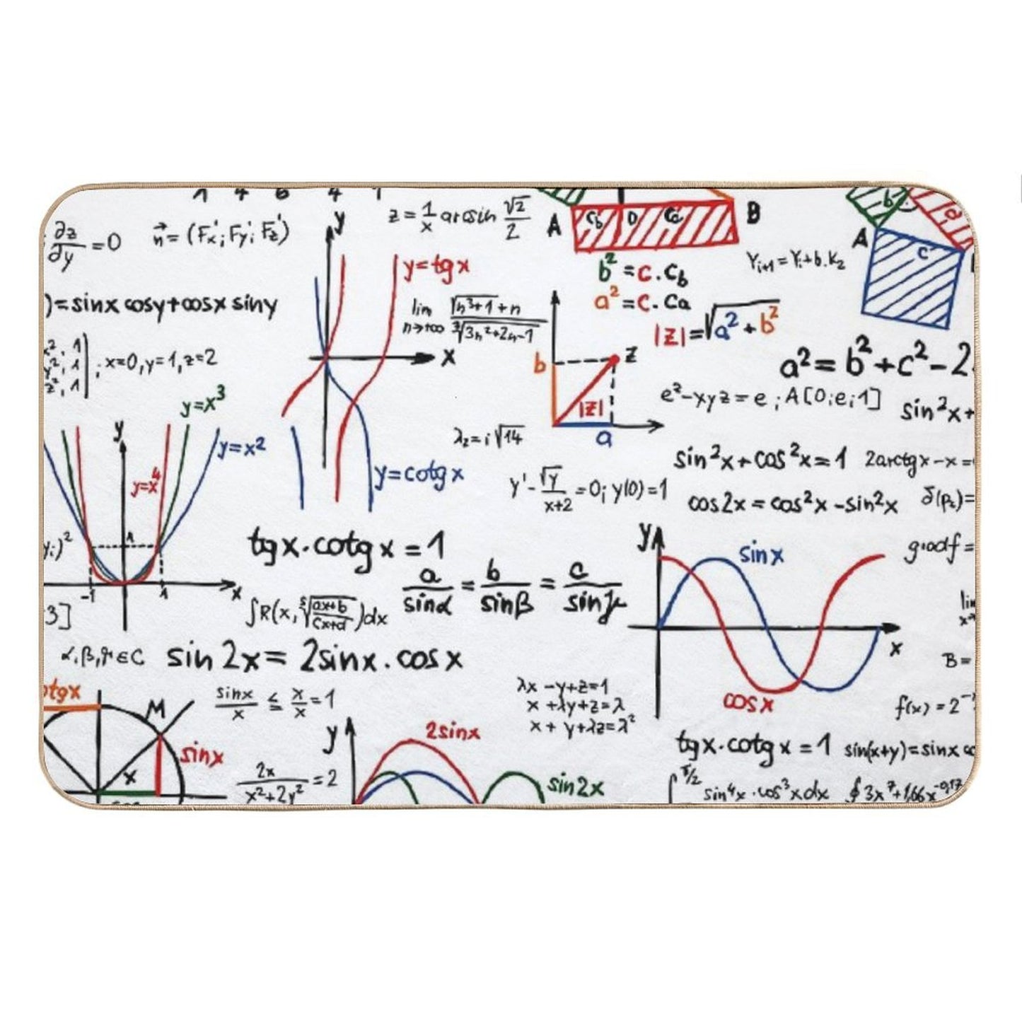 Mathematics Formulas Numbers Bath Mat