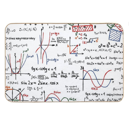 Mathematics Formulas Numbers Bath Mat